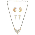 AanyaCentric Gold-Polished Mangalsutra with Pendant, 2 Pair Earrings