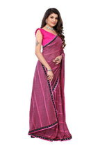 Vamika Pink Lycra Knitted Saree