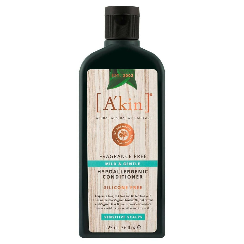 Akin Natural Mild & Gentle Fragrance Free, Hypoallergenic Conditioner