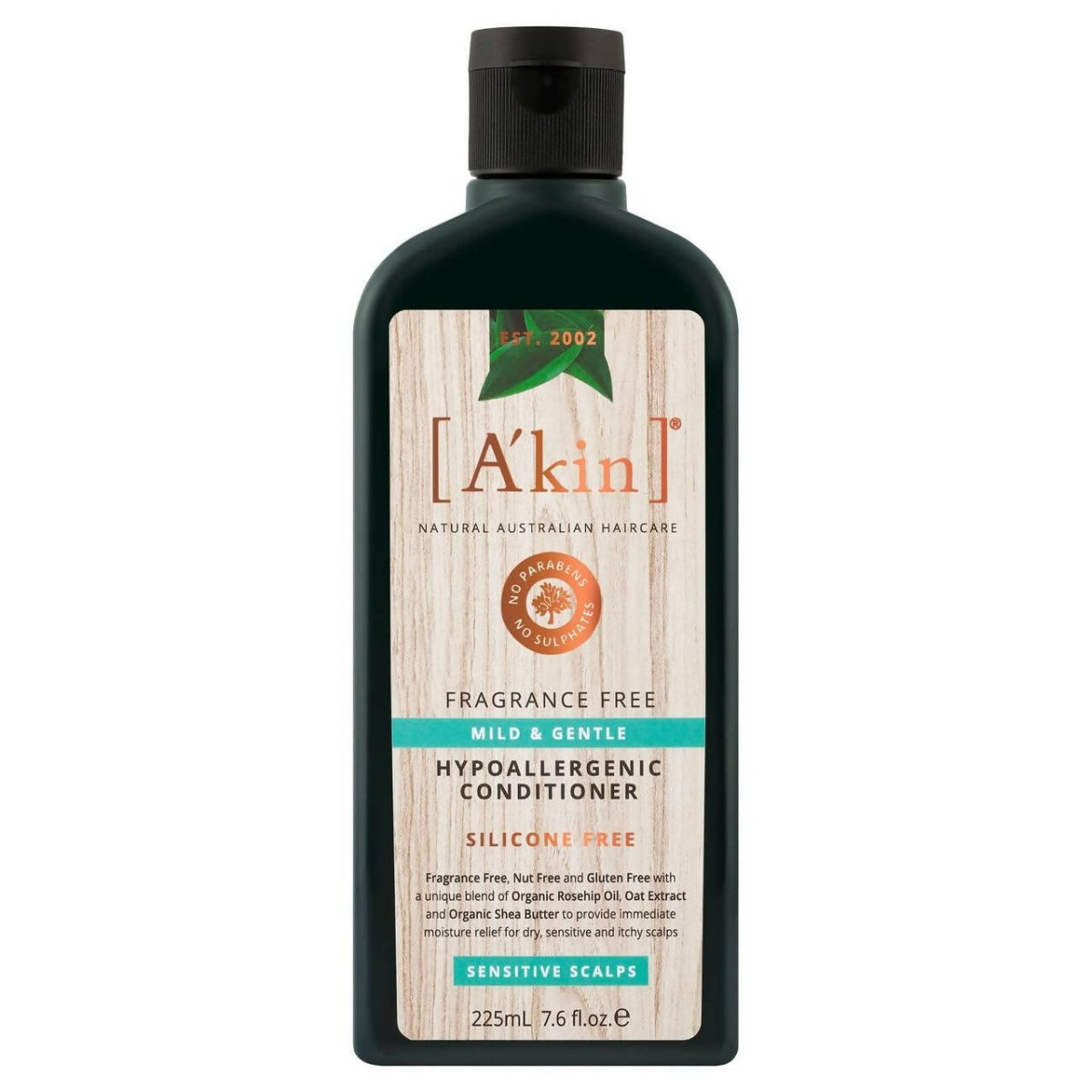 Akin Natural Mild & Gentle Fragrance Free, Hypoallergenic Conditioner