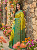 Anaita Olive Pochampally Printed Saree With Blouse - Distacart