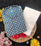 Neera Trendz Blue Cotton Thread Embroidery Men's Kurta Pajama - Distacart