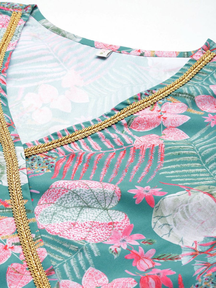 Ahalyaa Women's Traditional Wear Co-ods - Green - Distacart