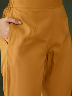 Sangria Embroidered Pure Cotton Kurta & Trousers