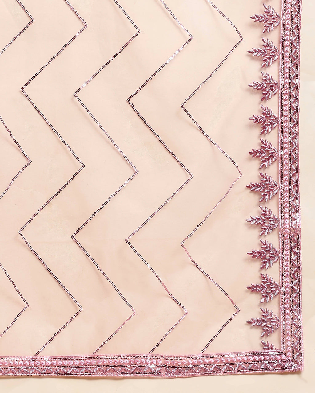 Pink Pure Viscose Georgette Sequence Embroidery work Lehenga Choli with Dupatta - Aakriti