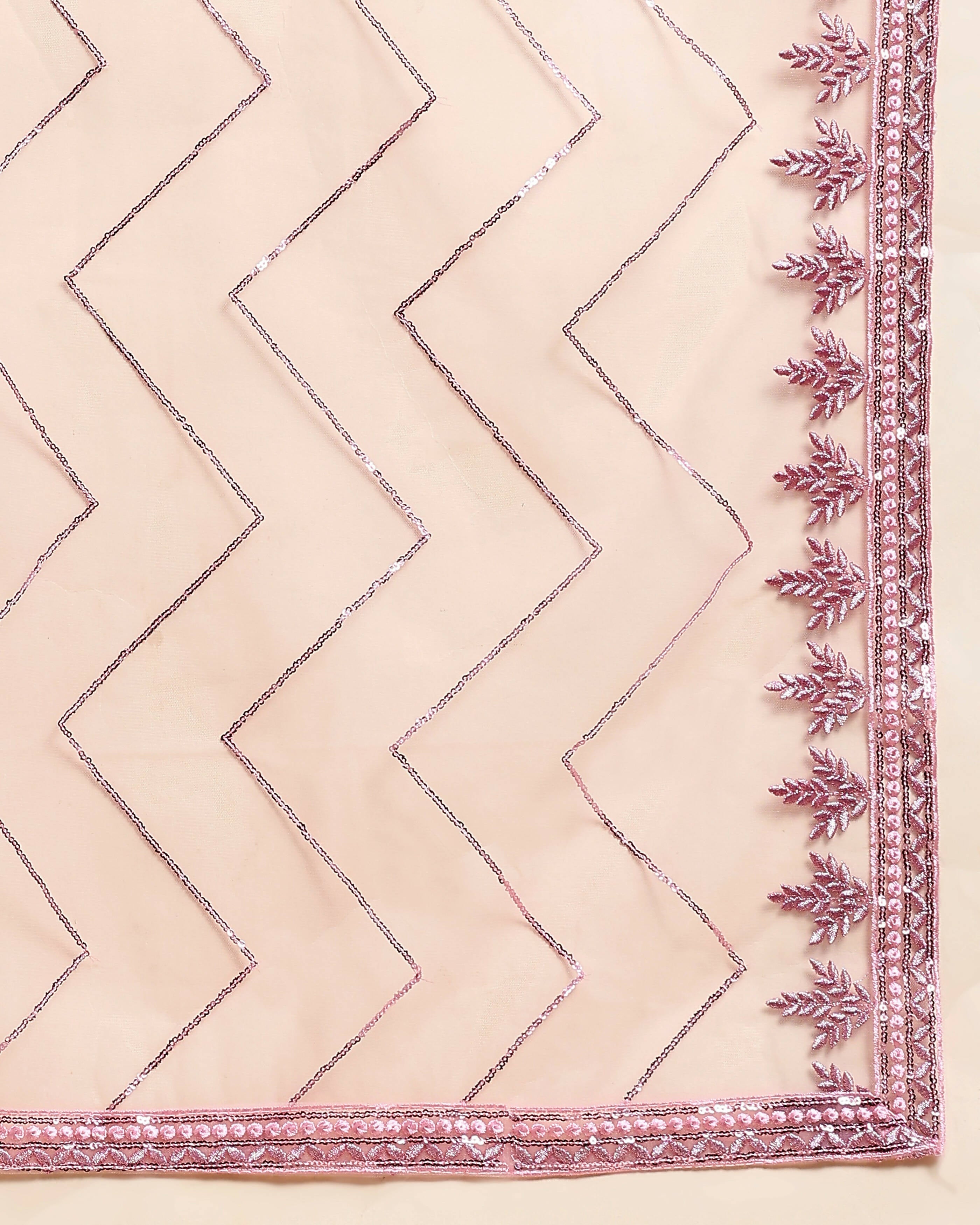 Pink Pure Viscose Georgette Sequence Embroidery work Lehenga Choli with Dupatta - Aakriti