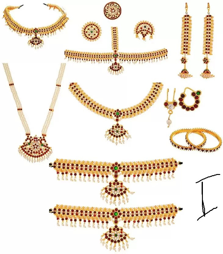 Elite Trading One Line Bharatnatyam Dance Jewellery Set