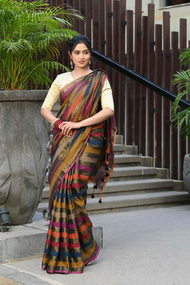 Beatitude Multicolor Tissue Silk Saree