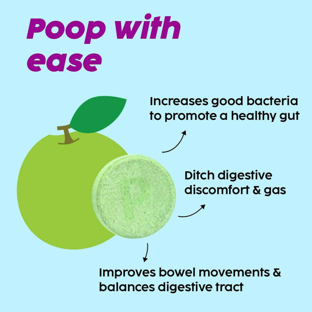 PLIX The Plant Fix Happy Tummy Pre+Probiotic Effervescent Tablets - Green Apple - Distacart