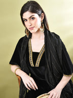 Sangria Embellished A-Line Kurta & Dhoti Pant With Dupatta