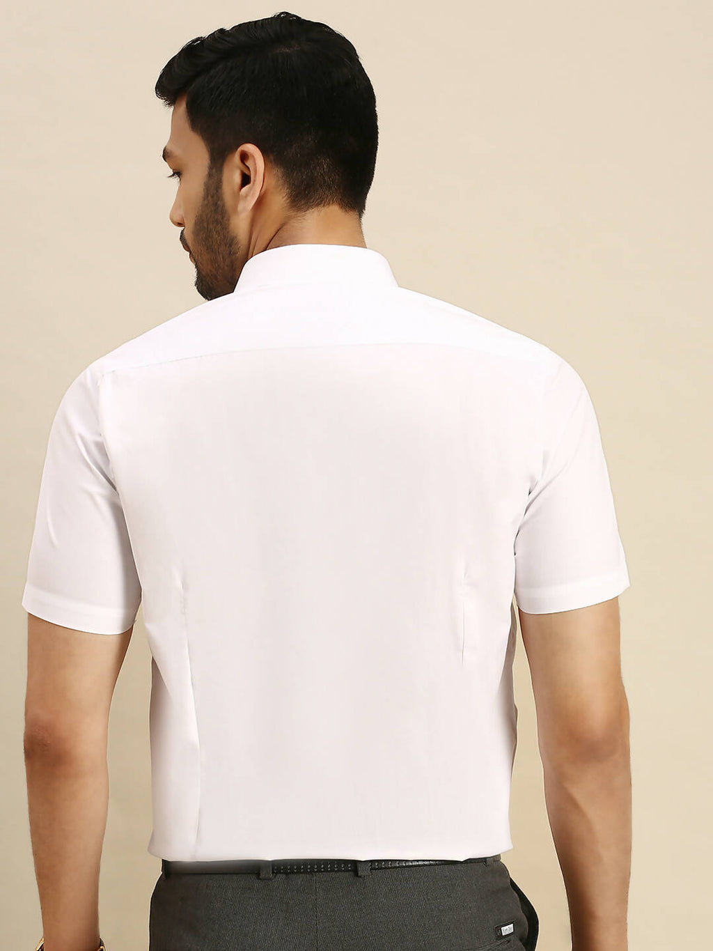 Ramraj Cotton Mens Half Sleeve White Shirt Plus Size - 100% Cotton