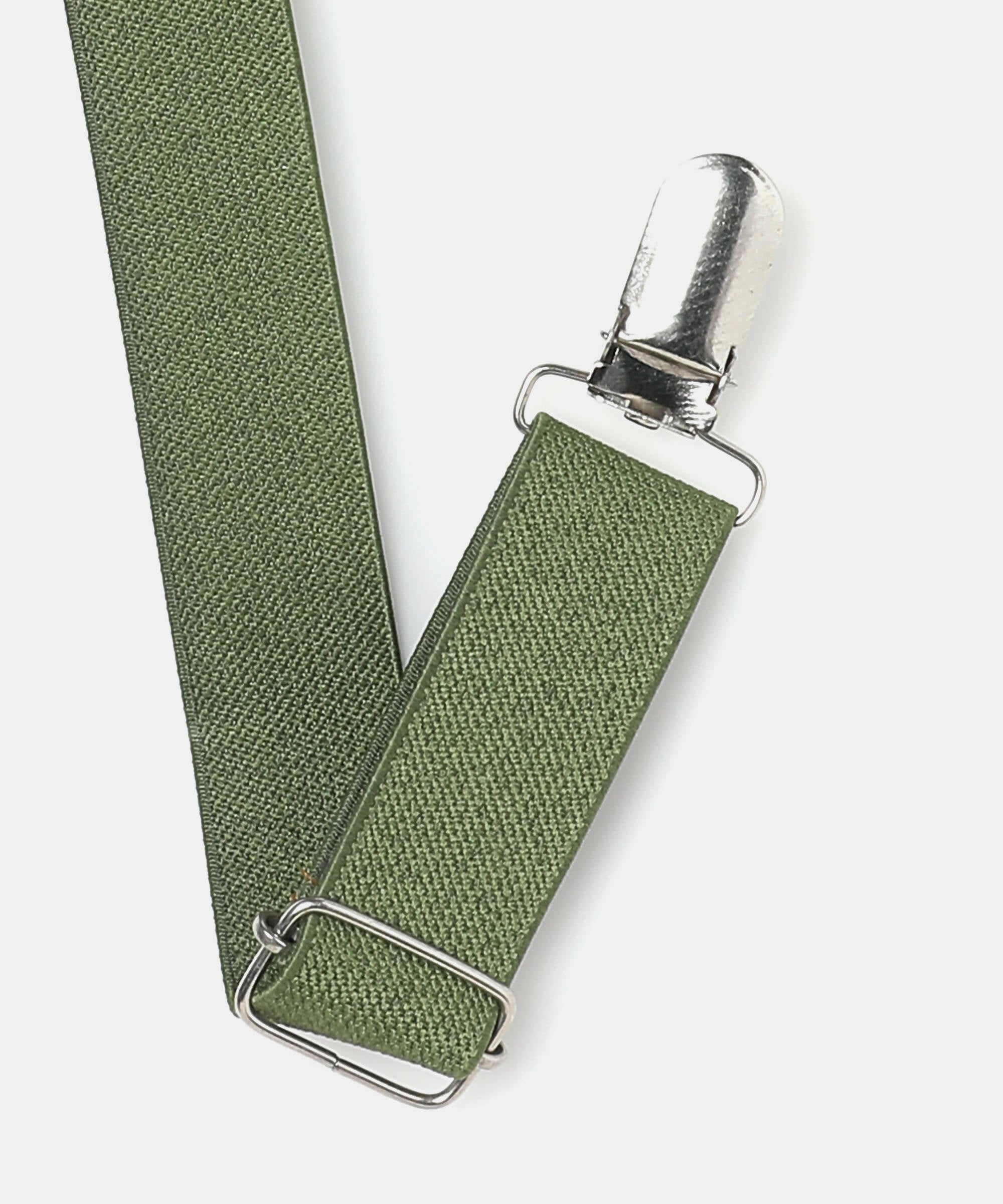 Manet Boys Solid Suspenders - Olive Green