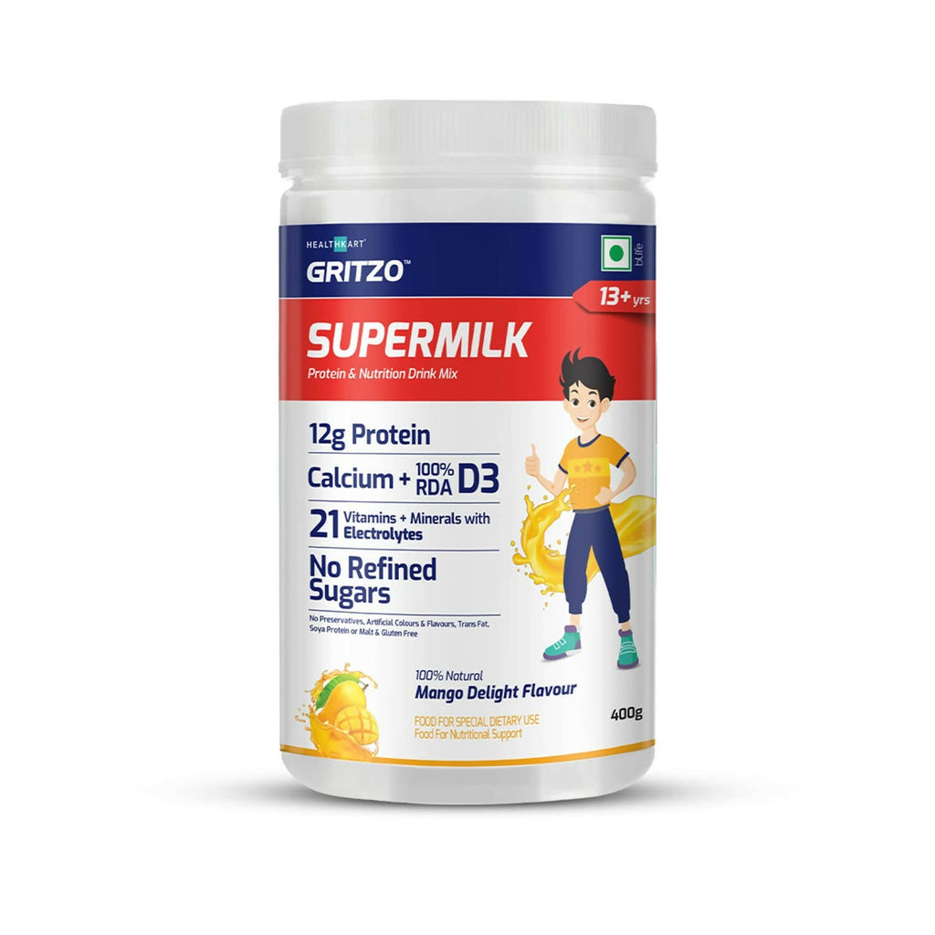 Gritzo Supermilk Overall Growth Powder 13+Y (Teen Athletes), Health Drink For Boys