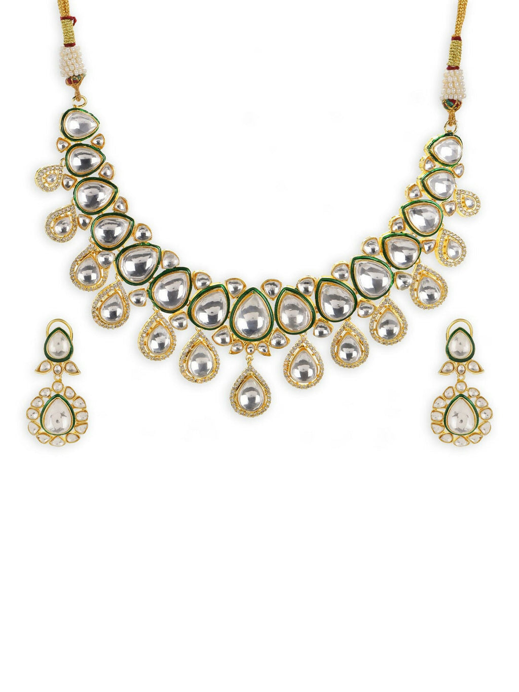 Maharani Kundan Choker with Earrings- Ruby Raang