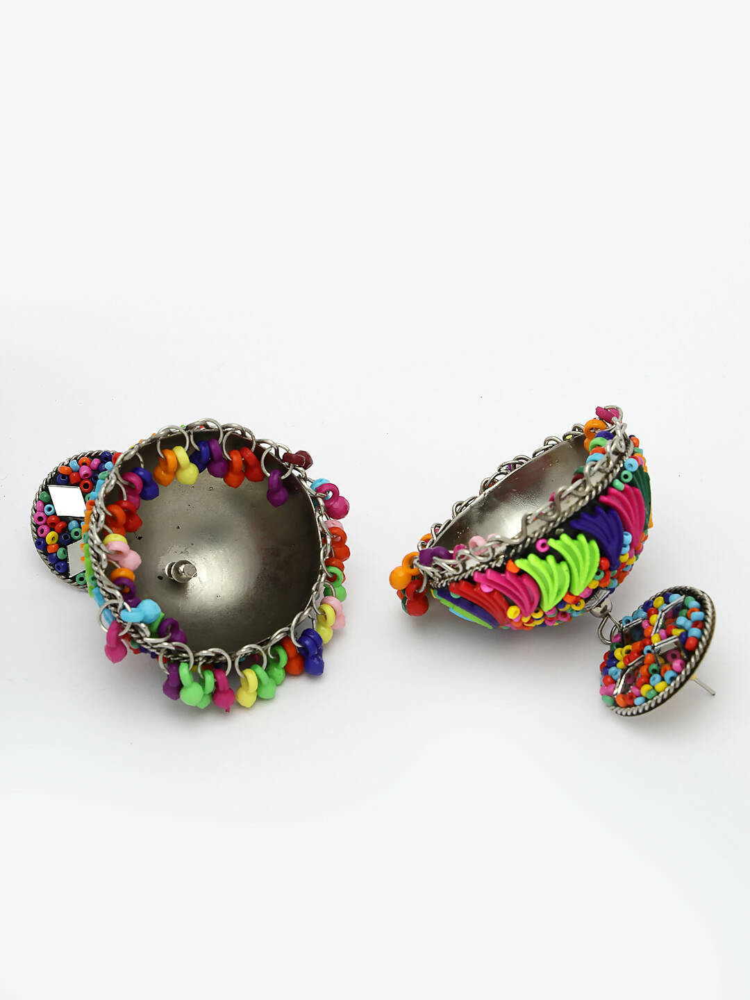 NVR Women Multi Color Artificial Beads Brass-Plated Jhumka Earrings - Distacart