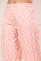 Juniper Women's Peach Printed Straight Kurta Sets - Distacart