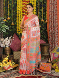 Shree Shyam Fashion Linen Cotton White Saree - Distacart