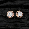 Joban Fashion Women Brass Golden White Ad Earrings - Distacart