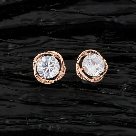 Joban Fashion Women Brass Golden White Ad Earrings