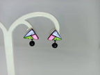 Terracotta Triangle Ear Studs With Drops
