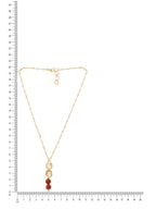 Ruby Raang Red Jasper Kundan Necklace
