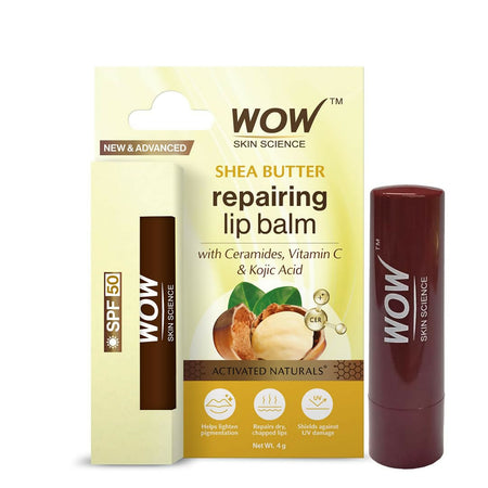 WOW Skin Science Shea Butter & Ceramides Repairing Lip Balm with SPF 50