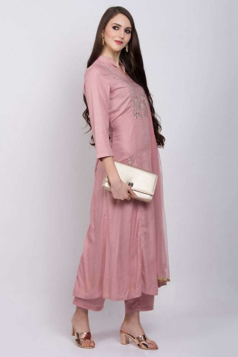 Joban Fashion Rose Gold Maslin Kurta Set