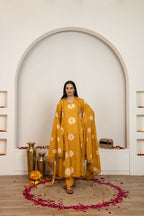 Joban Fashion Mustard Yellow Tie & Dye Cotton Suit Set - Distacart