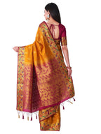 Mimosa Women's Paithani Art Silk Mustard Yellow Saree - Distacart