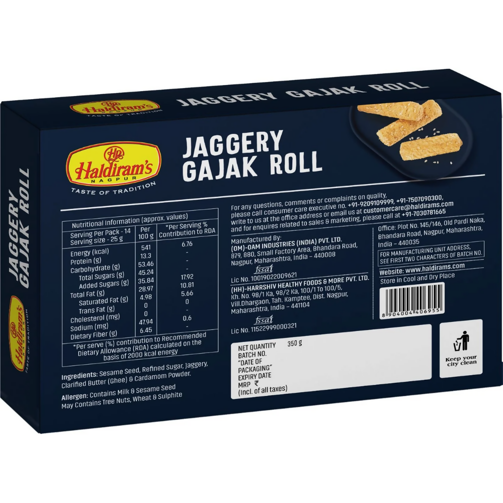 Haldiram's Jaggery Gajak Roll - Distacart