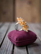 Inhanns Rang-E-Roshan Adjustable Ring – Handmade Crystal Statement Ring - Peach