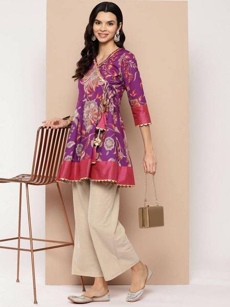 Ahalyaa Women's Traditional wear Tunic - Purple