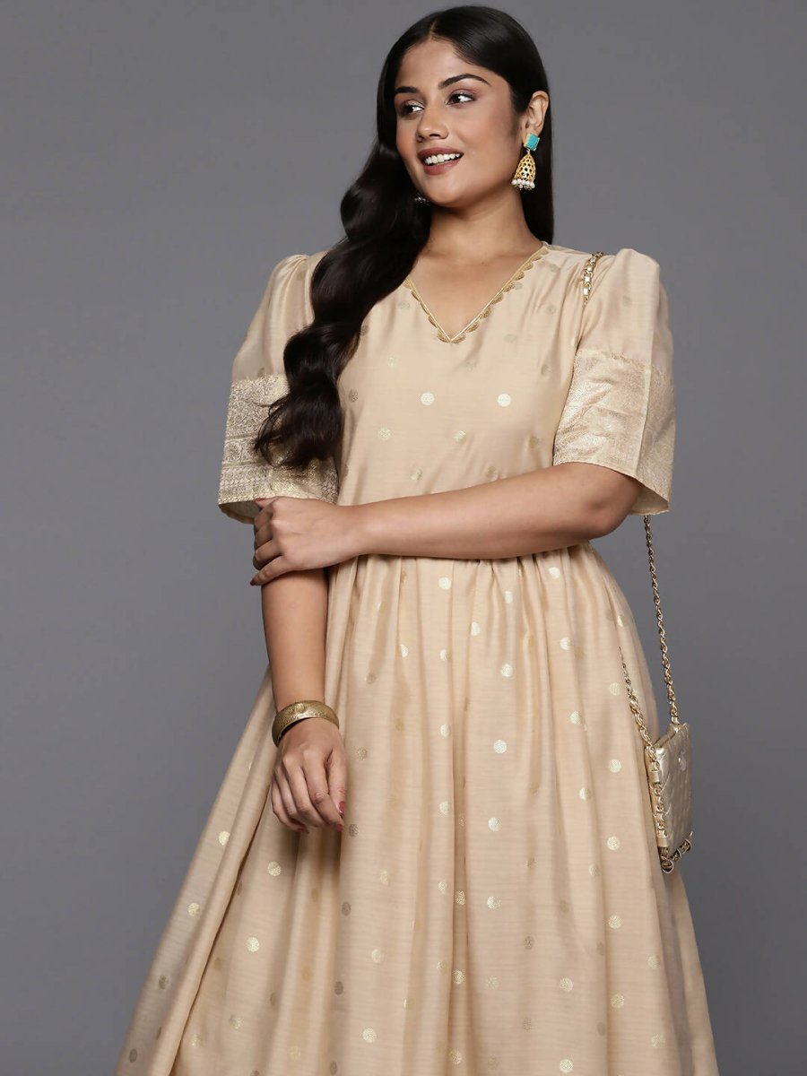 Ahalyaa Women's Traditional wear Ethnic Dress - Tan - Distacart