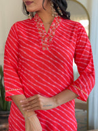 The52 Women's Muslin hand Embroidered Straight Kurta, Pant and Dupatta Set - Distacart