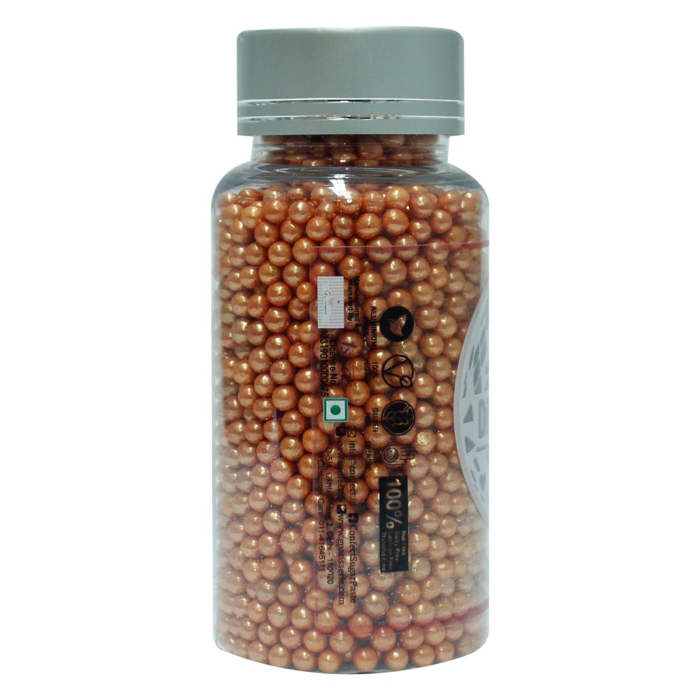 confect orange disco balls sprinkles 3 mm 120 gms