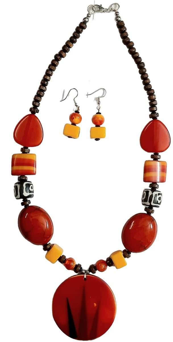 Elite Trading Orange Tribal Jewellery Set