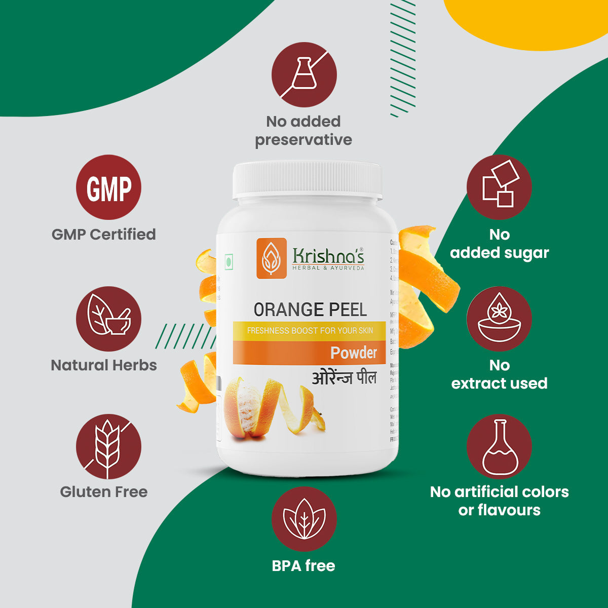 Krishna'S Herbal & Ayurveda Orange Peel Powder - Distacart