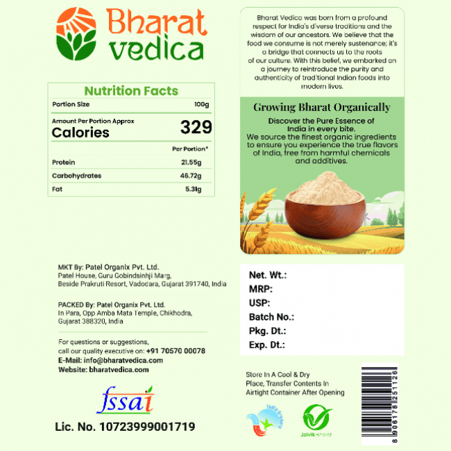 Bharat Vedica Organic Besan Flour - Organic Besan ka Atta - Distacart