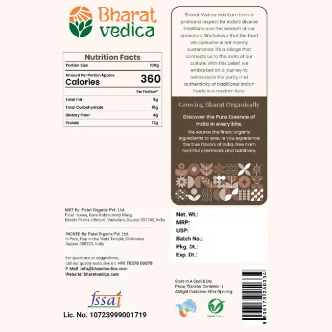 Bharat Vedica Organic Black Chickpeas - Organic Black Chana - Distacart