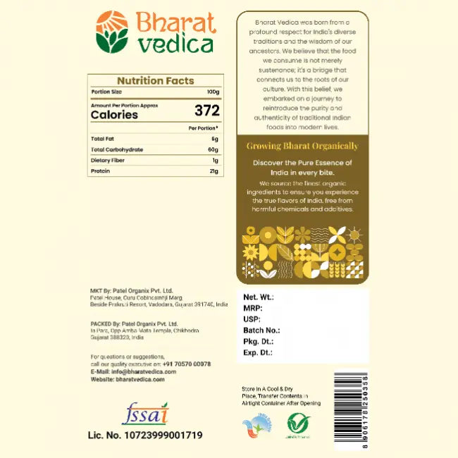 Bharat Vedica Organic Chickpea Split - Organic Chana Dal - Distacart