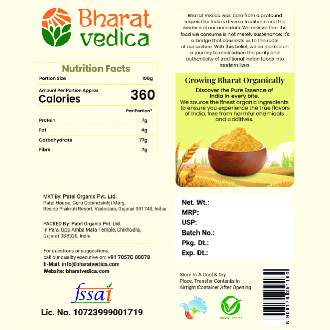 Bharat Vedica Organic Corn Flour - Organic Makki ka Atta - Distacart