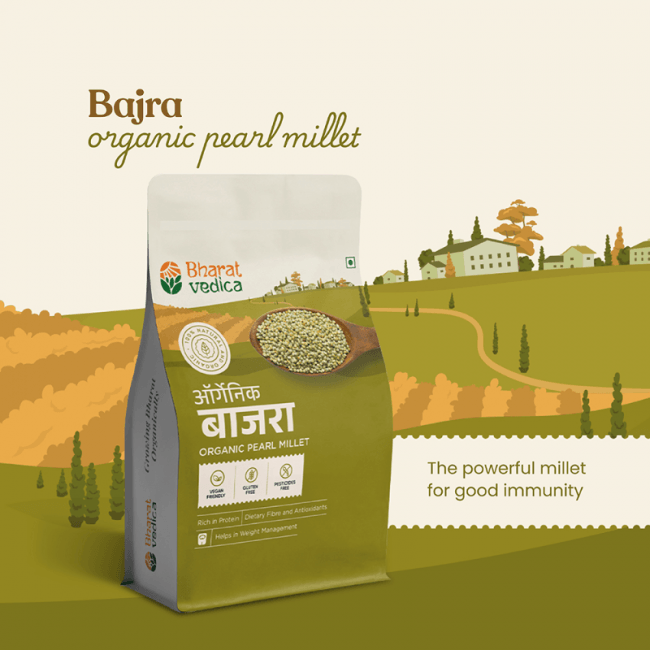Bharat Vedica Organic Pearl Millet - Organic Bajra - Distacart