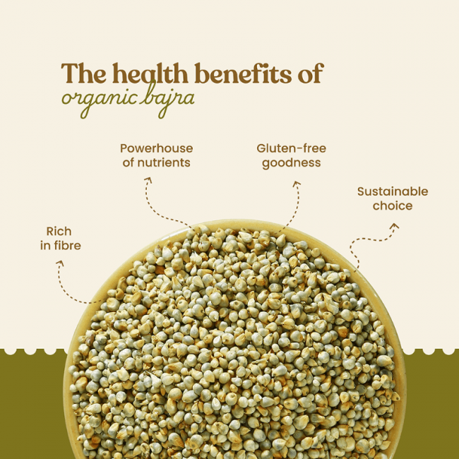 Bharat Vedica Organic Pearl Millet - Organic Bajra - Distacart