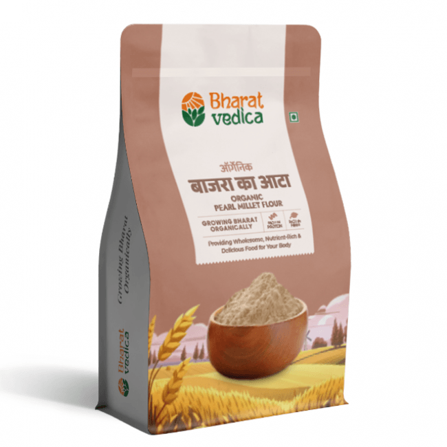 Bharat Vedica Organic Pearl Millet Flour - Organic Bajra ka Atta - Distacart