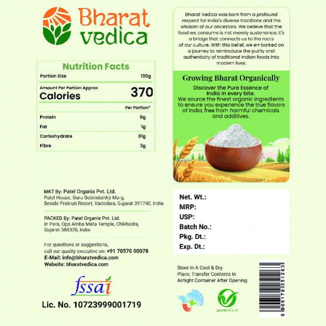 Bharat Vedica Organic Rice Flour - Organic Chawal ka Atta - Distacart
