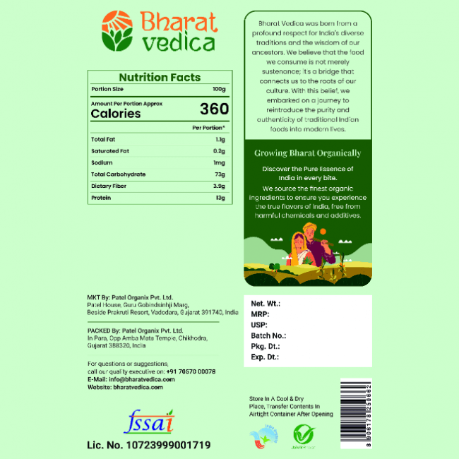 Bharat Vedica Organic Semolina - Organic Suji - Organic Rawa - Distacart