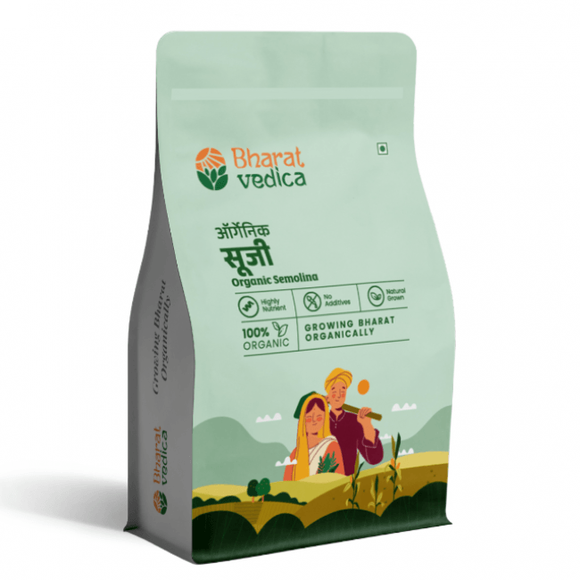 Bharat Vedica Organic Semolina - Organic Suji - Organic Rawa - Distacart