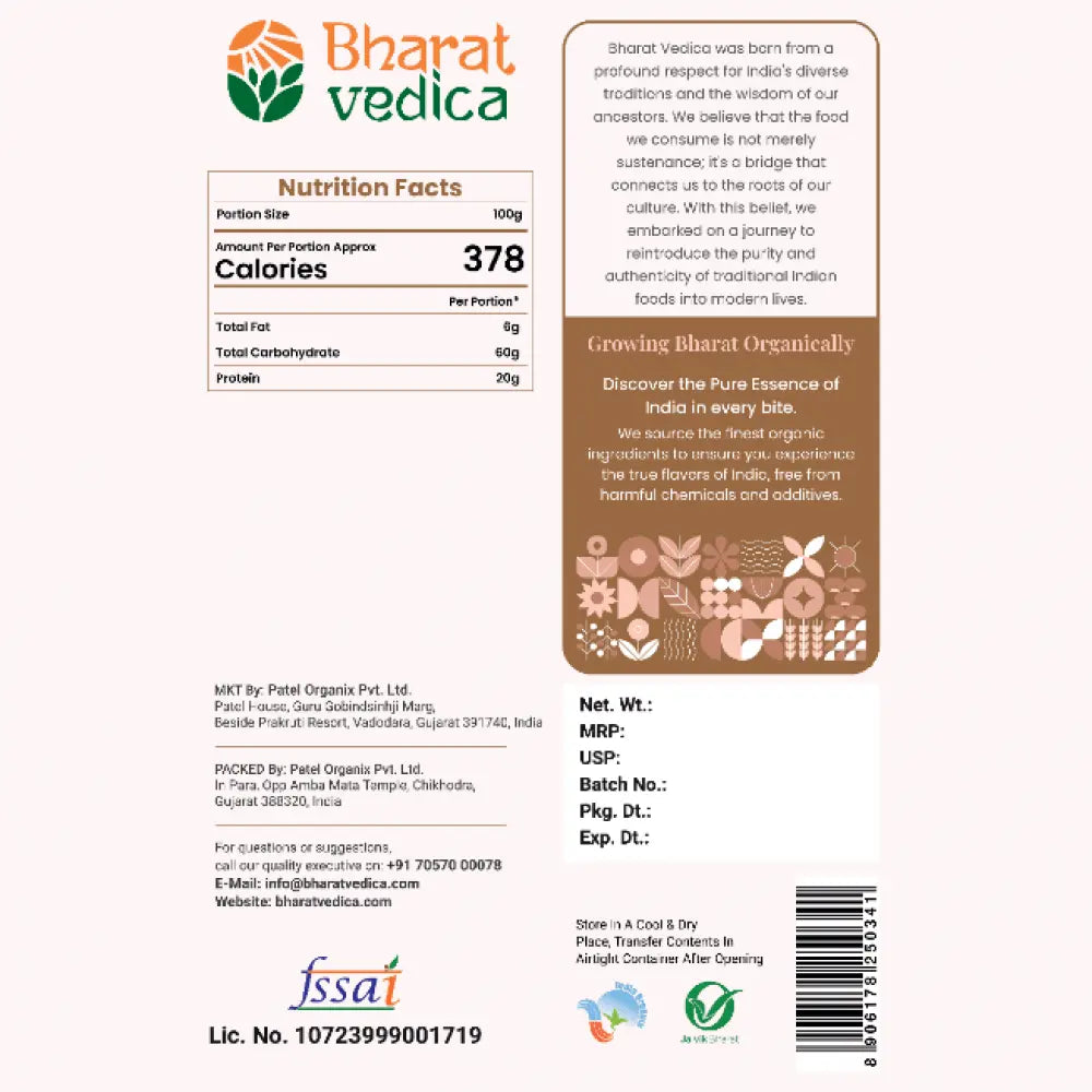 Bharat Vedica Organic White Chickpeas - Organic Kabuli Chana - Distacart