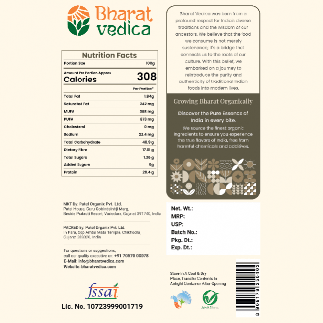 Bharat Vedica Organic White Peas - Organic Safed Matar - Distacart