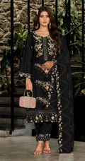 Anaita Black Fox Georgette Stitched Suit with Embroidery Sequins & Khatli Work - Distacart